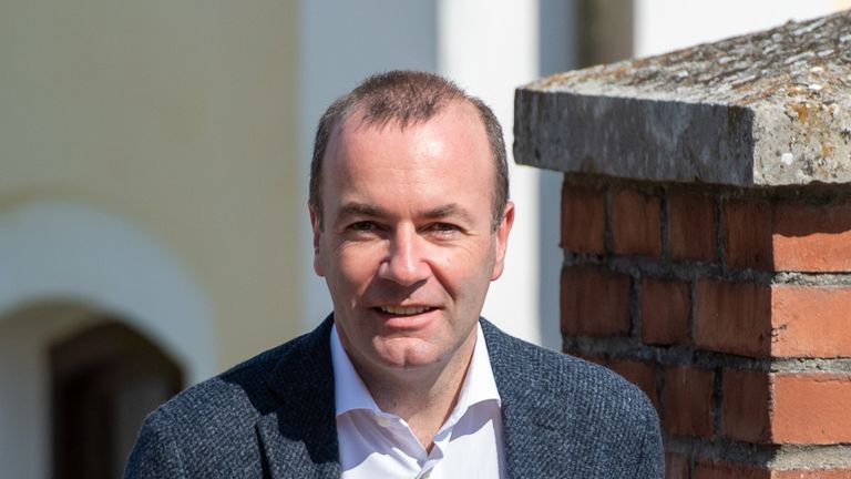 NEUSTADT AN DER DONAU, GERMANY - MAY 26: Manfred Weber, lead candidate of the German and Bavarian Christin Democrats (CDU/CSU) in European Union parliamentary elections, and his wife Andrea Weber arrive for church before casting their votes on May 26, 2019 in Wildenberg, Germany. Weber is also the lead candidate for the European People's Party faction and is seeking to succeed Jean-Claude Juncker as president of the European Commission. (Photo by Lennart Preiss/Getty Images)