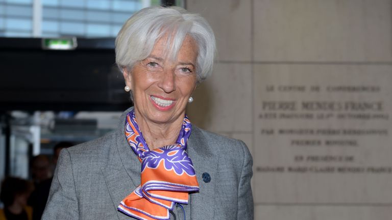 IMF Managing Director Christine Lagarde arrives to attend the Paris Forum at the Economy Ministry in Paris on May 7, 2019. (Photo by ERIC PIERMONT / AFP)        (Photo credit should read ERIC PIERMONT/AFP/Getty Images)