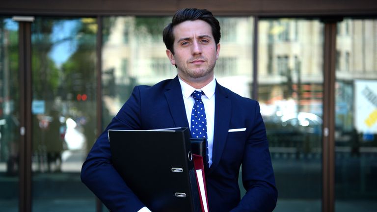 Marcus Ball outside Westminster Magistrates Court in London, where he has brought a case against Boris Johnson for intentionally misleading the public during the referendum.