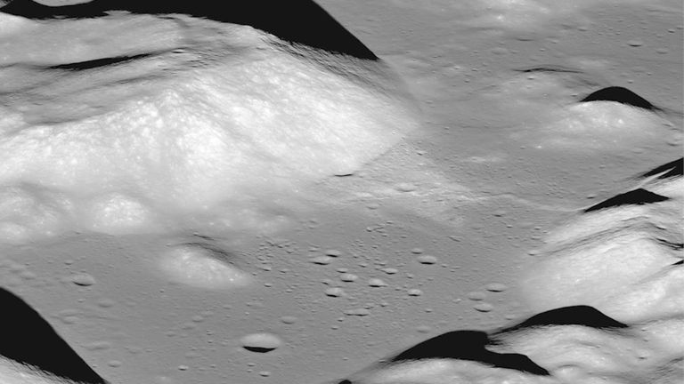 The fault scarps resemble small stair-step shaped cliffs when seen from the lunar surface. Pic: NASA/GSFC/Arizona State University