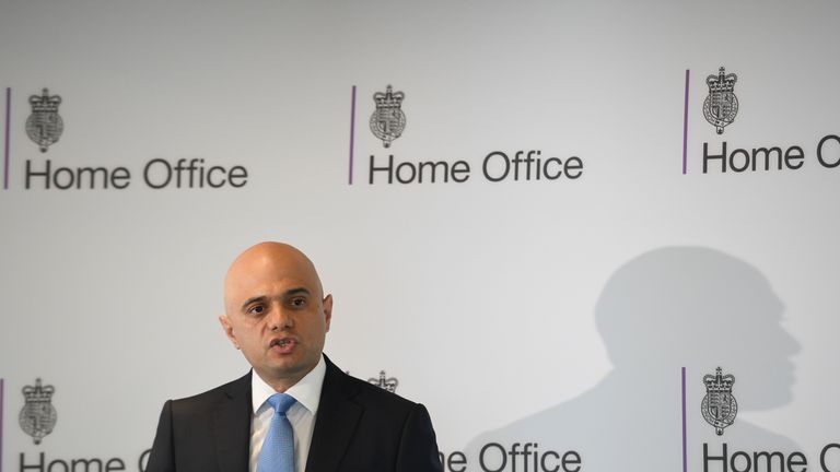 Home Secretary Sajid Javid