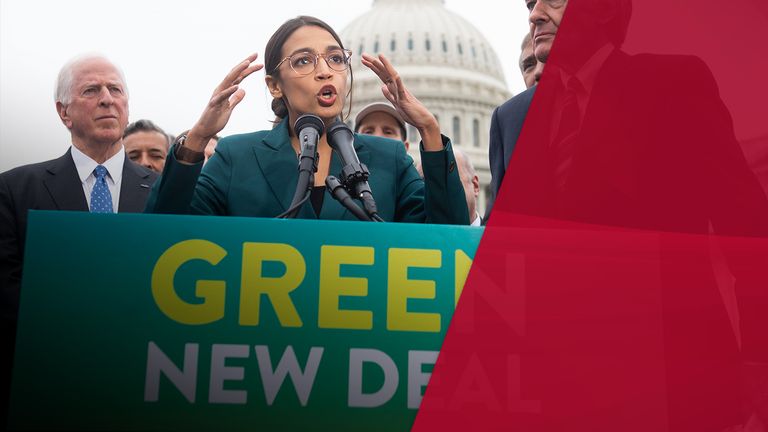 Alexandria Ocasio-Cortez is one of the key voice pushing for a  "Green New Deal" 