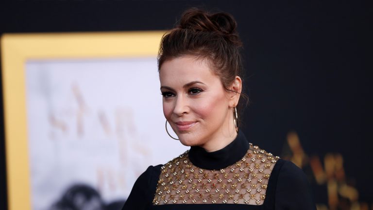 Alyssa Milano arrives for the premiere of the movie “A Star Is Born” in Los Angeles, California, U.S. September 24, 2018. REUTERS/Mario Anzuoni