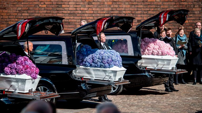 The funeral service for the three children of CEO of clothing brand Bestseller, Anders Holch Povlsen