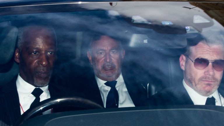 Chairman of Arcadia Philip Green (centre)