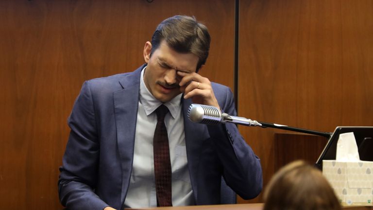 Actor Ashton Kutcher testifies at the murder trial of accused serial killer Michael Thomas Gargiulo
