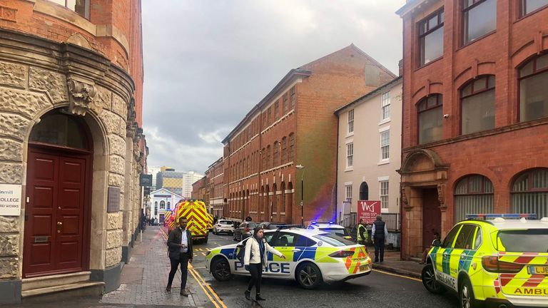 West Midlands Police said the building collapsed just before 6pm. Pic: Mat Danks