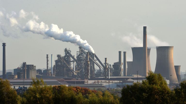 The Scunthorpe steel plant