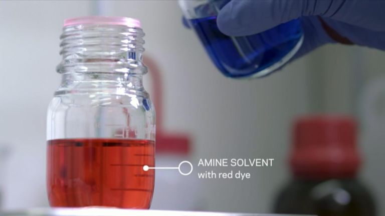 Amine solvent. Pic: Jane Nisselson/Columbia Engineering