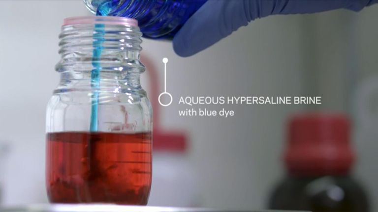 Hypersaline brine. Pic: Jane Nisselson/Columbia Engineering