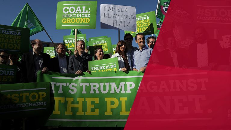 'It's Trump against the planet': The US president's position has climate change has angered many Americans