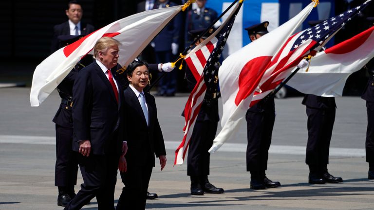 Donald Trump and Japan's Emperor Naruhito
