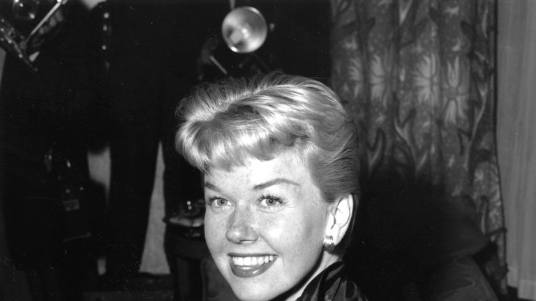 Doris Day pictured at Claridges Hotel in London in April 1955
