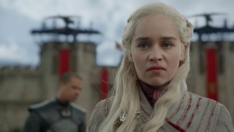 Emilia Clarke as Daenerys Targaryen: In the wake of a costly victory, Jon and Daenerys look to the south as Tyrion eyes a compromise that could save countless lives. Pic: Sky Atlantic/ HBO