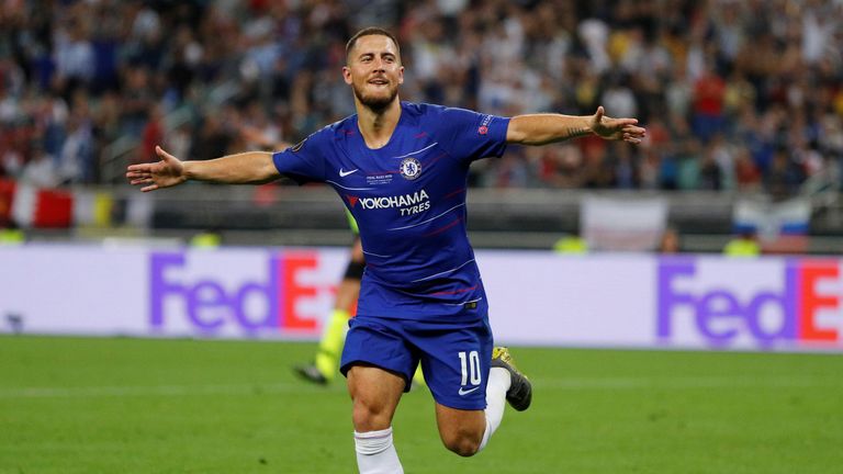 Eden scored twice in what could be his final game for Chelsea