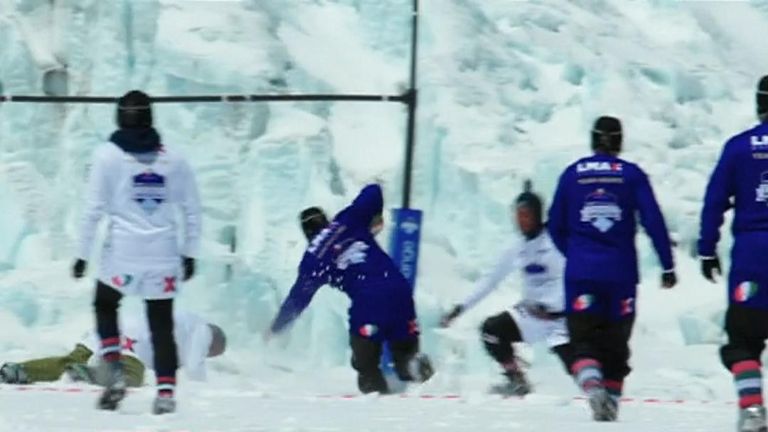 Highest rugby union match ever played takes place on Mount Everest
