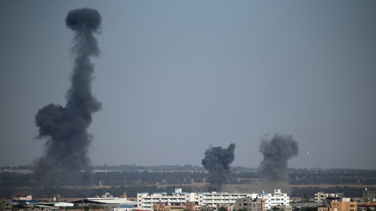 Israel has fired retaliatory airstrikes into southern Gaza