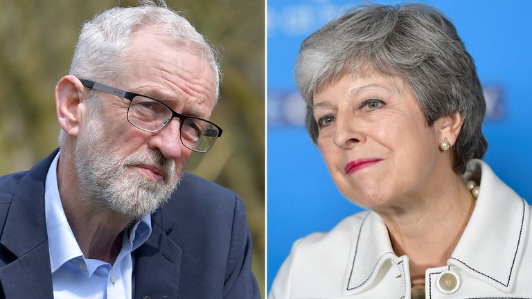 Jeremy Corbyn and Theresa May
