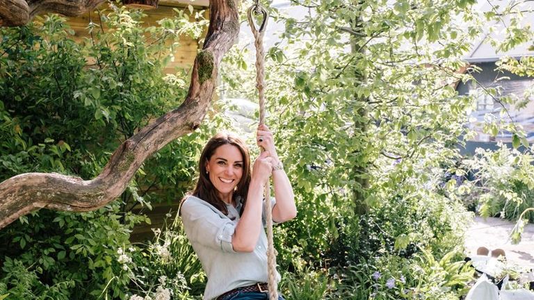 The Duchess of Cambridge in the &#39;Back to Nature&#39; garden. pic: Kensington Palace