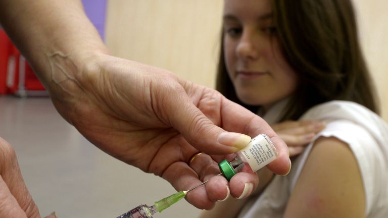 UK teenagers were given measles jabs as part of a national vaccination catch-up campaign in 2015
