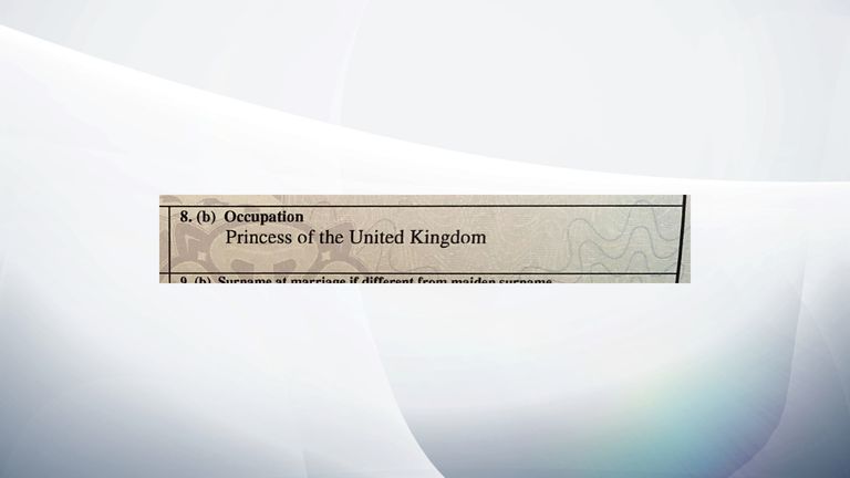 Meghan listed her occupation as "Princess of the United Kingdom"