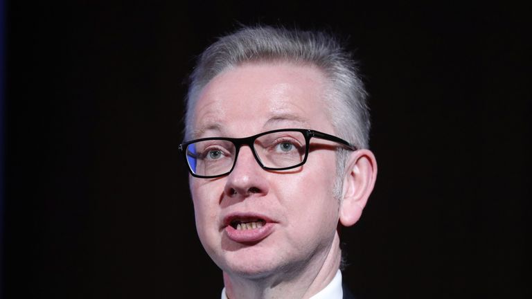 Environment Secretary Michael Gove speaking at the V&A Museum, London
