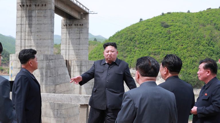 North Korean leader Kim Jong Un visits Kumyagang Power Station No. 2 in North Korea