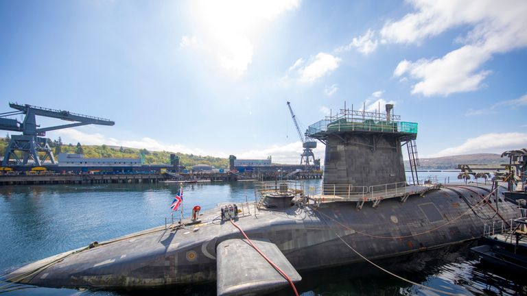  HMS Vigilant at HM Naval Base Clyde, Faslane, which carries the UK's Trident nuclear deterrent