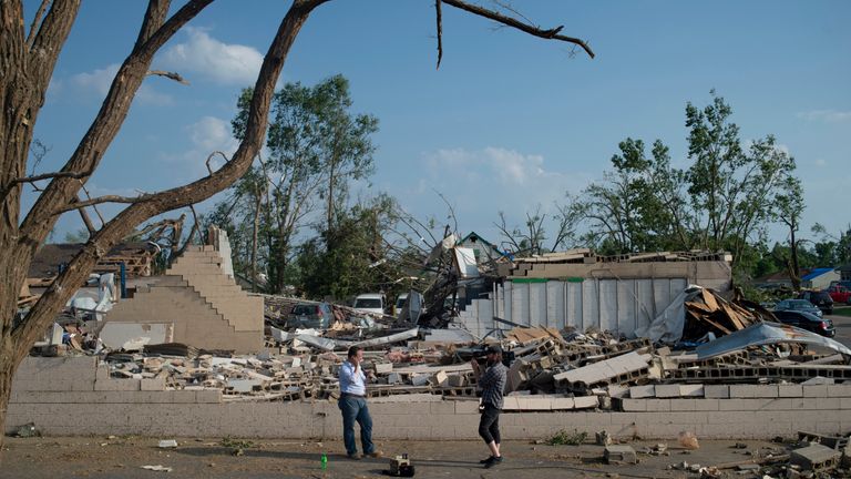 A destroyed neighborrhood in north Dayton, Ohio, this week