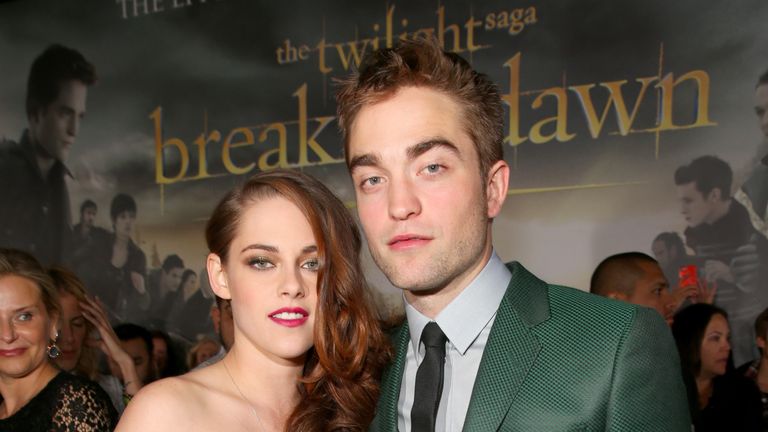 Robert Pattinson and his Twilight co-star Kristen Stewart at the premiere of Breaking Dawn - Part 2 in 2012