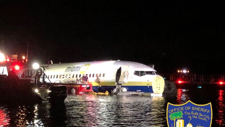 A plane has gone into a river in Jacksonville. Pic: Jacksonville Sheriff&#39;s Office