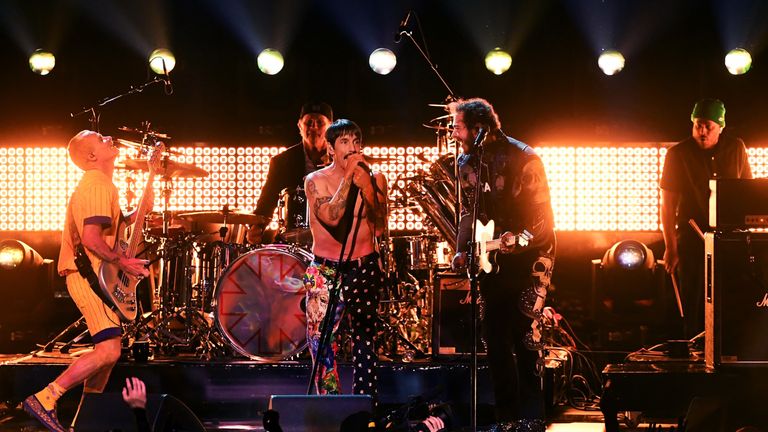 Red Hot Chili Peppers during the 61st Annual GRAMMY Awards at Staples Center on February 10, 2019 in Los Angeles, California.