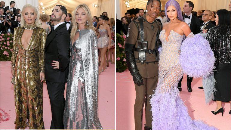 (L-R): Singer Rita Ora, designer Marc Jacobs, supermodel Kate Moss, rapper Travis Scott and model Kylie Jenner