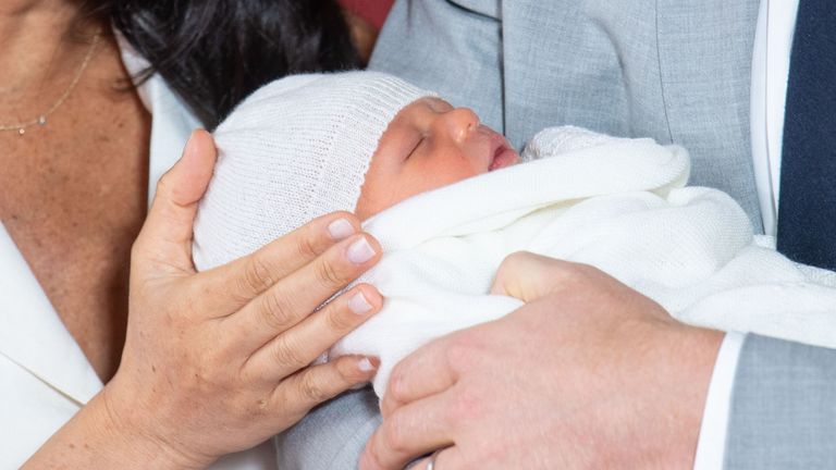 Duke and Duchess of Sussex with their baby son