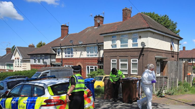 Police on Gregg House Road in Shiregreen, Sheffield