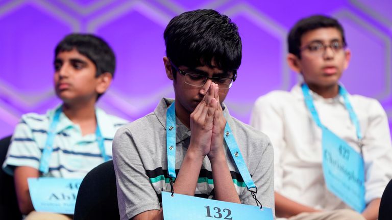 Saketh Sundar, 13, feels the tension during the final round 