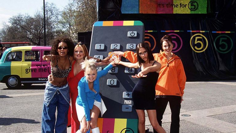 The Spice Girls launch Channel 5 in 1997