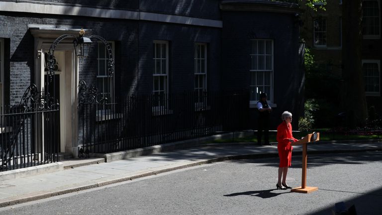 Theresa may announces she is stepping own