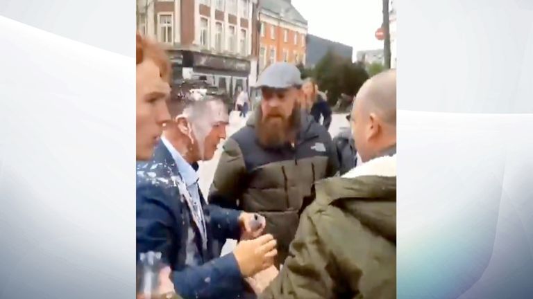 Tommy Robinson: Punches thrown as milkshake thrown over far-right ...