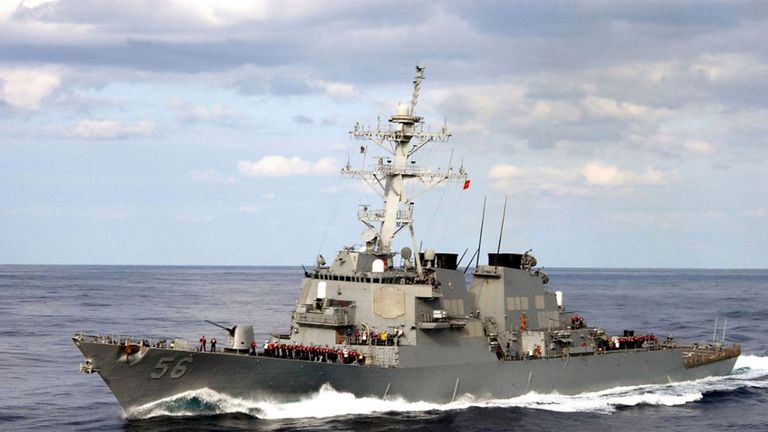 Guided-missile destroyer USS John S. McCain (DDG 56) pictured in the Pacific Ocean on 26 December,  2003 