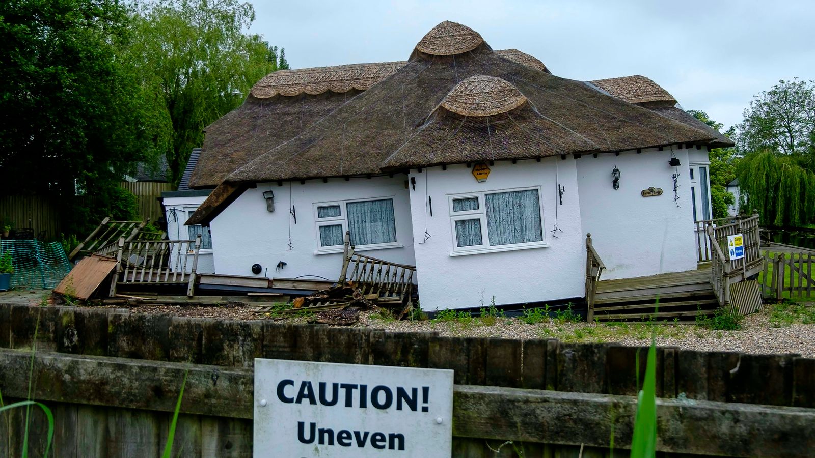 Couple 'devastated' as £850,000 riverside cottage starts sinking UK