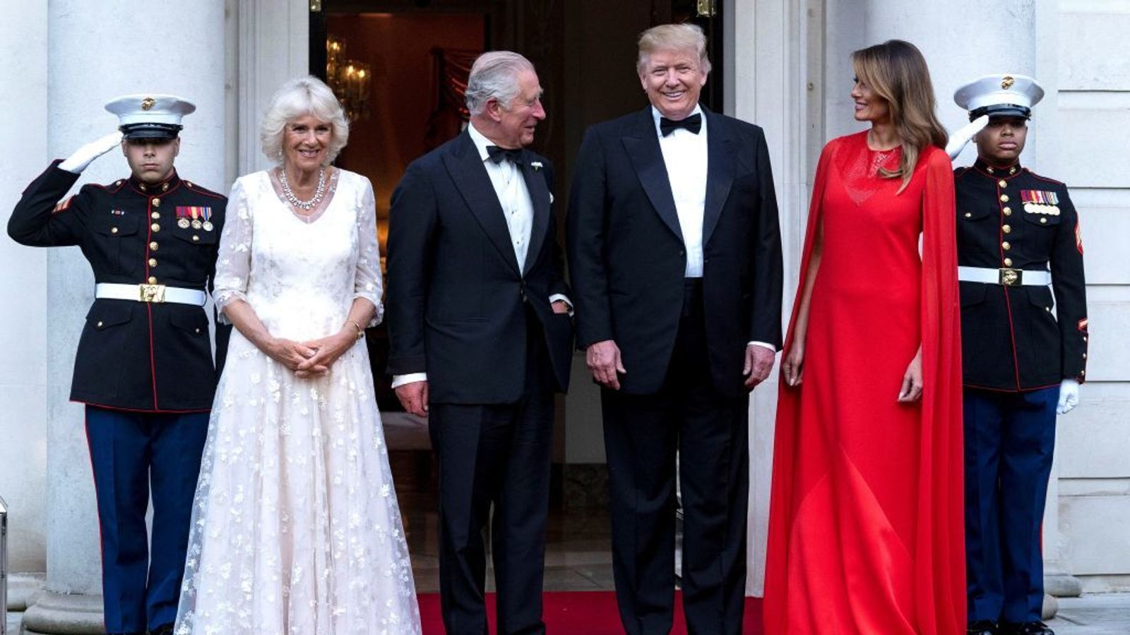 Trumps welcome Charles and Camilla for dinner | Trump News | Sky News