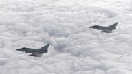 Two RAF Typhoon jets were scrambled because of a &#39;disruptive passenger&#39;. Pic: 