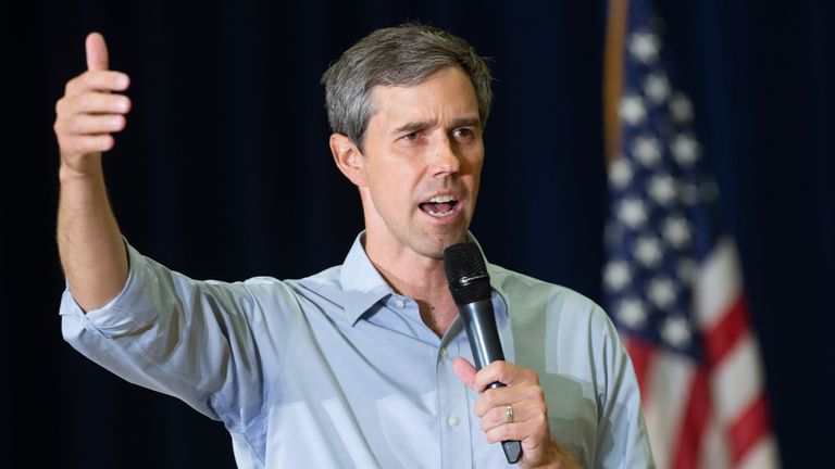 Former US Representative and Democratic Presidential hopeful Beto O'Rourke speaks during a town hall meeting hosted by the American Federation of Teachers in North Miami, Florida, June 25, 2019. (Photo by SAUL LOEB / AFP)        (Photo credit should read SAUL LOEB/AFP/Getty Images)
