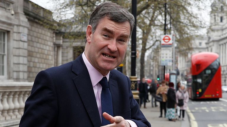 Britain's Secretary of State for Justice David Gauke is seen outside the Cabinet Office as talks over Brexit continue, in London, Britain April 8, 2019. REUTERS/Peter Nicholls