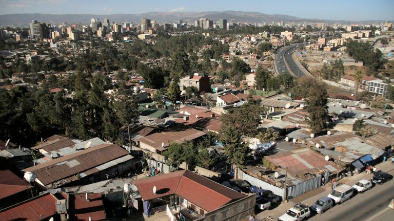 Addis Ababa aerial shot