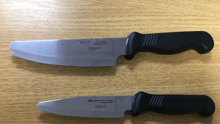 &#39;No point&#39; knives are on offer as part of a police trial. Pic: Nottinghamshire Police