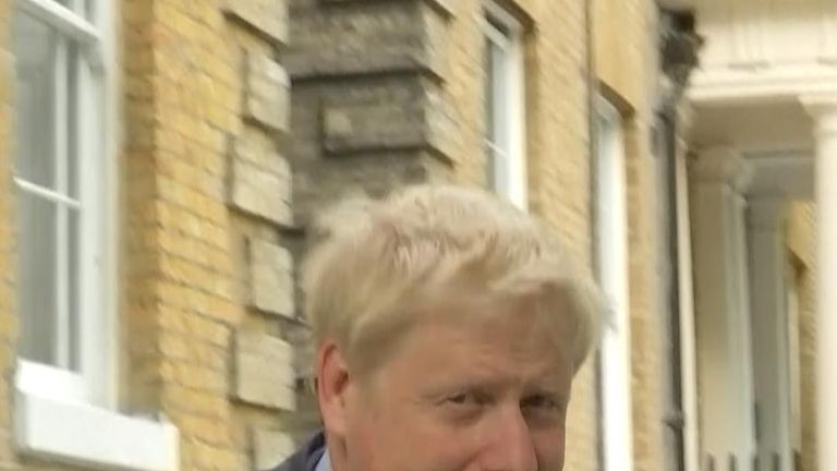 Boris Johnson seen on his way somewhere... will he be meeting the US president?