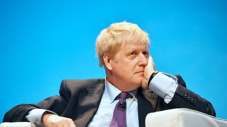 Conservative party leadership candidate Boris Johnson during the first party hustings at the ICC in Birmingham