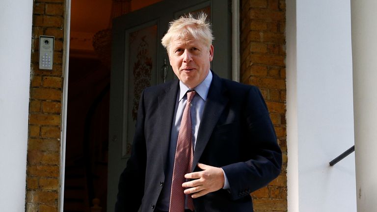 Boris Johnson, who is running to succeed Theresa May as Prime Minister, leaves his home in London